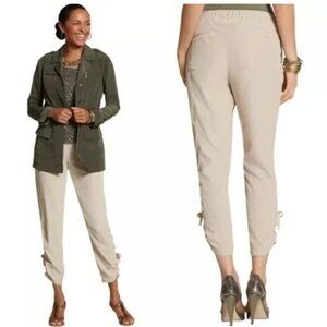 Lot of 2 Chico's Ultimate Fit Ankle Tie Cinched Utility Soft Pants Size 0.5 (S)